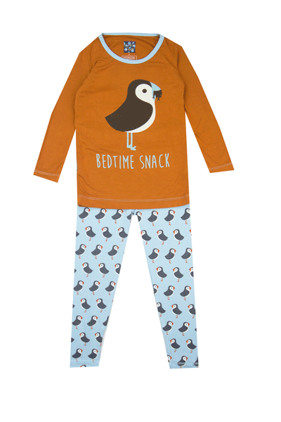 Kickee Pants Long Sleeve Pajama Set Pond Puffin - Kids on King