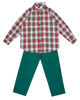 J. Bailey Winter Plaid Shirt and Green Cord Pants 