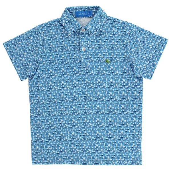 Bailey Boys Sport Polo in Sailboat Print - Kids on King