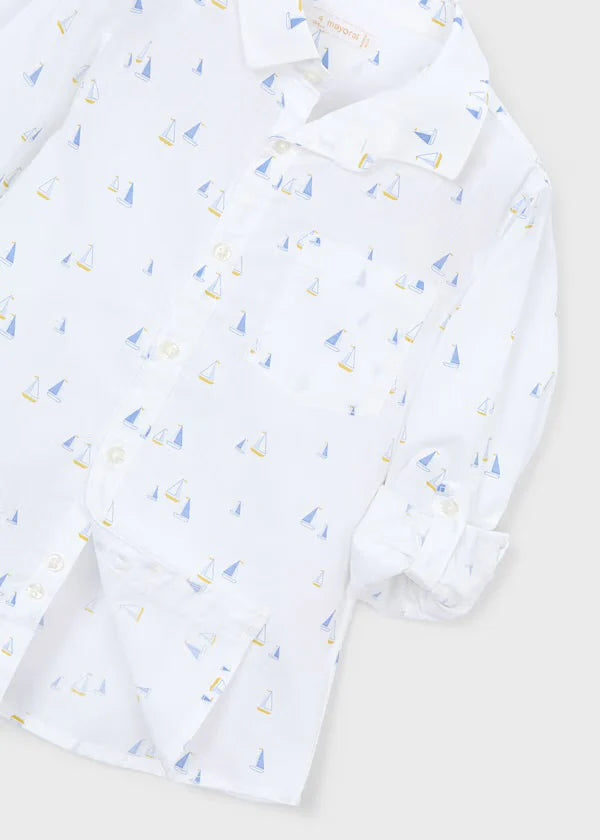 Mayoral Boy's Dress Shirt in Boat Print - Kids on King