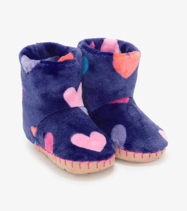 Hatley Fuzzy Fleece Heart Slippers
