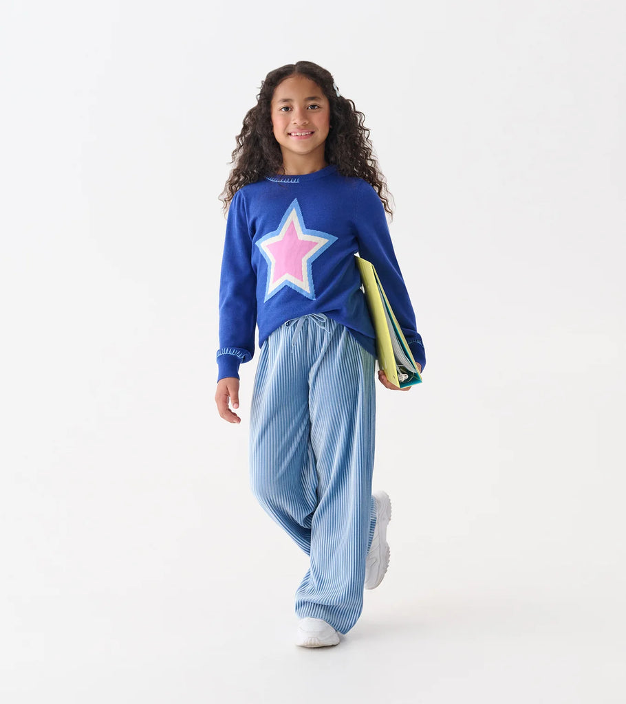Hatley Cornflower Blue Pleated Pants - Kids on King