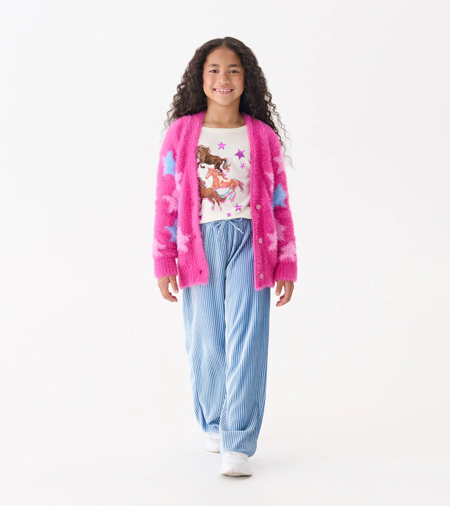 Hatley Sparkling Star Fuzzy Cardigan - Kids on King