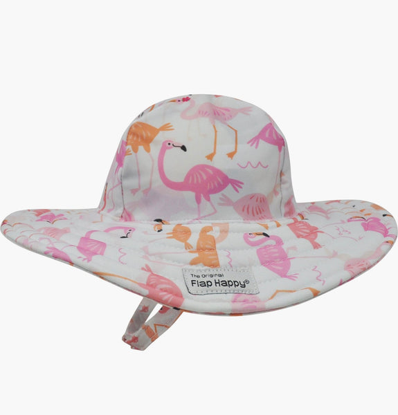 Flap Happy UPF 50 Summer Splash Swim Hat in Flamingo Love - Kids on King