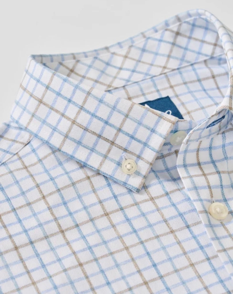 Johnnie-O Performance Button Down Paddock Shirt in Malibu - Kids on King