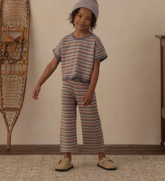 Rylee & Cru Multi-Stripe Knit Wide Leg Pant - Kids on King