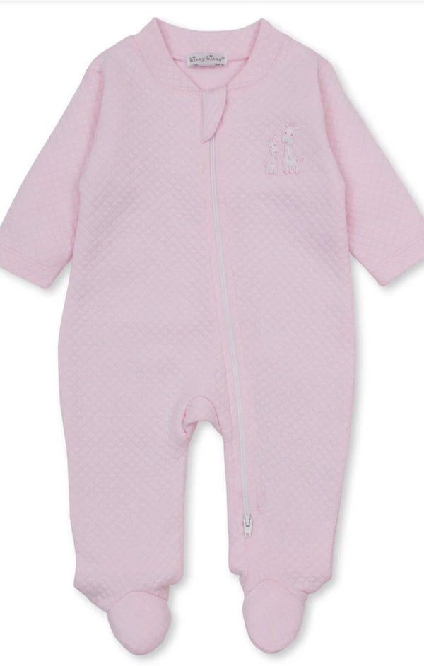 Kissy Kissy Footie in Giraffe Laughs Pink- Jacquard - Kids on King