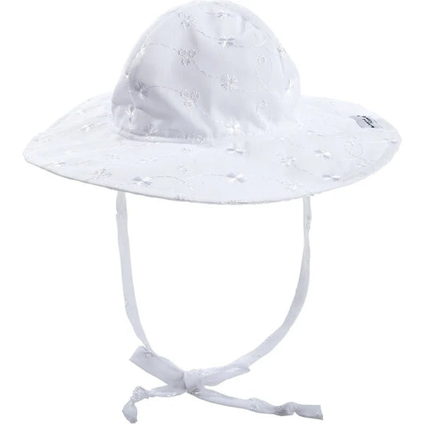 Flap Happy White Eyelet UPF 50 Flopppy Hat - Kids on King