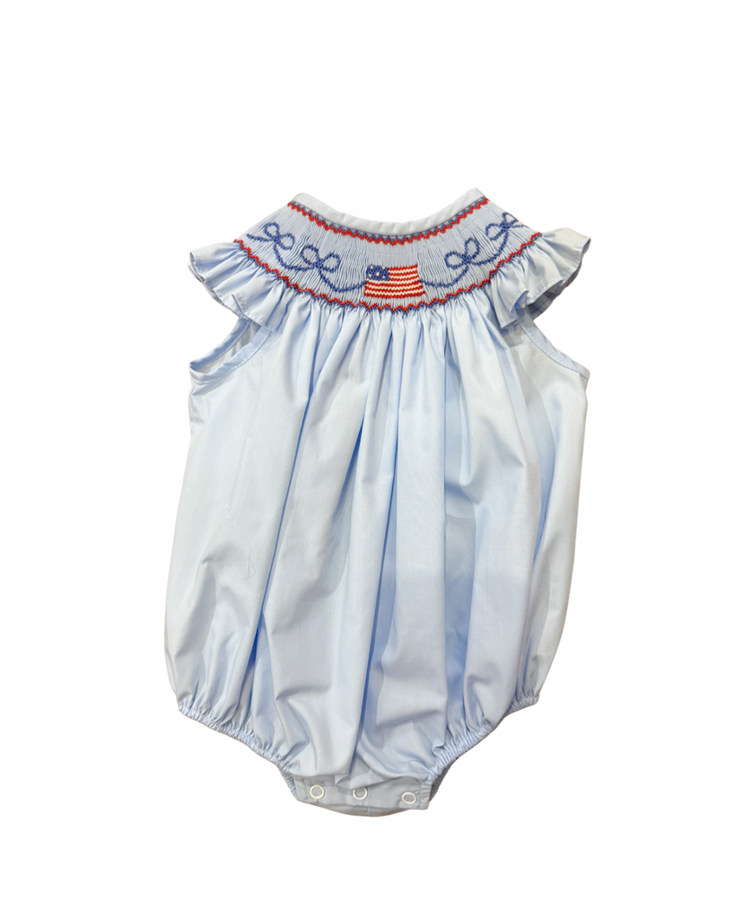 City Beautiful Girl Smocked Flag Bubble - Kids on King