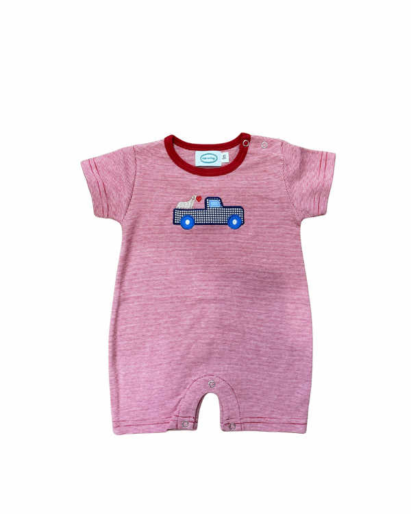 Kids on King Striped Hearts + Lab Romper - Kids on King