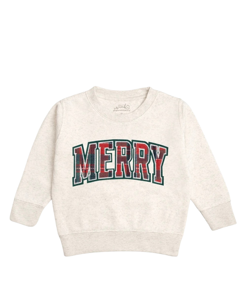 Sweet Wink Christmas “Merry” Tartan Sweatshirt - Kids on King