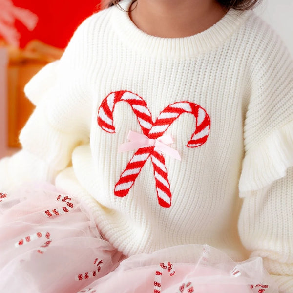 Sweet Wink Candy Cane Sweater - Kids on King