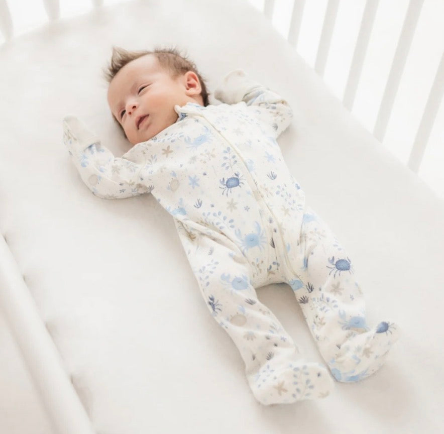 Magnolia Baby Crabby Cove Zip Footie in Sky - Kids on King