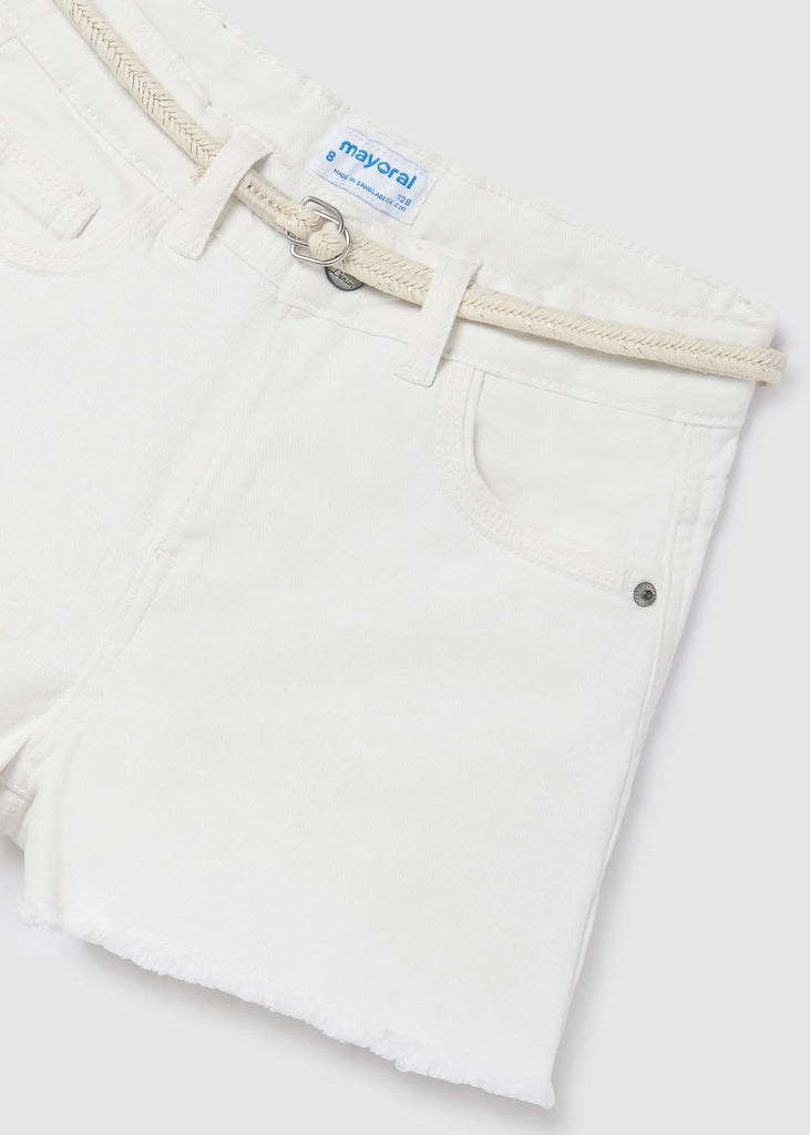 Mayoral Girl's White Denim Shorts - Kids on King