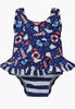 Flap Happy UPF 50+ Stella Infant Ruffle Swimsuit in Seagull Shores - Kids on King