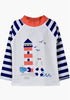 Flap Happy UPF 50+ Graphic Rash Guard Swim Top Seagull Shores - Kids on King