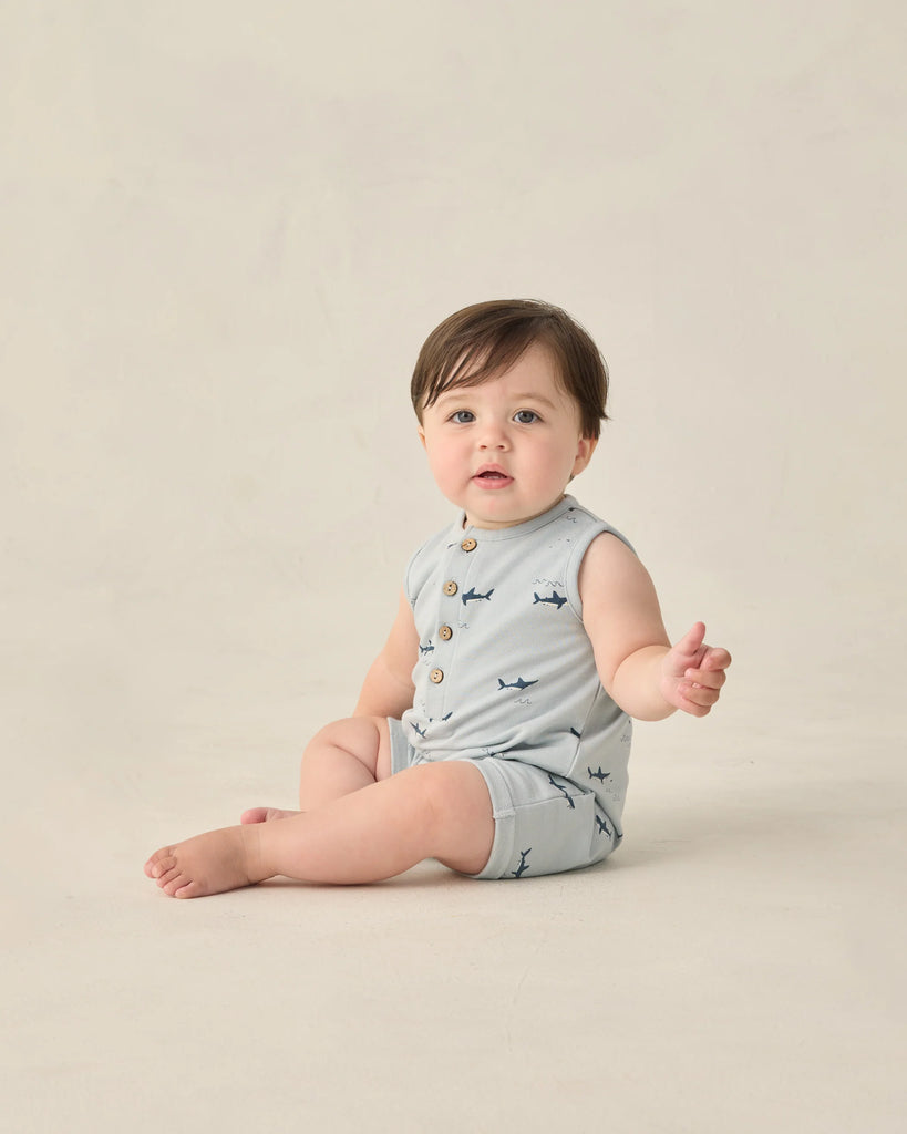 Rylee & Cru Shark Romper - Kids on King
