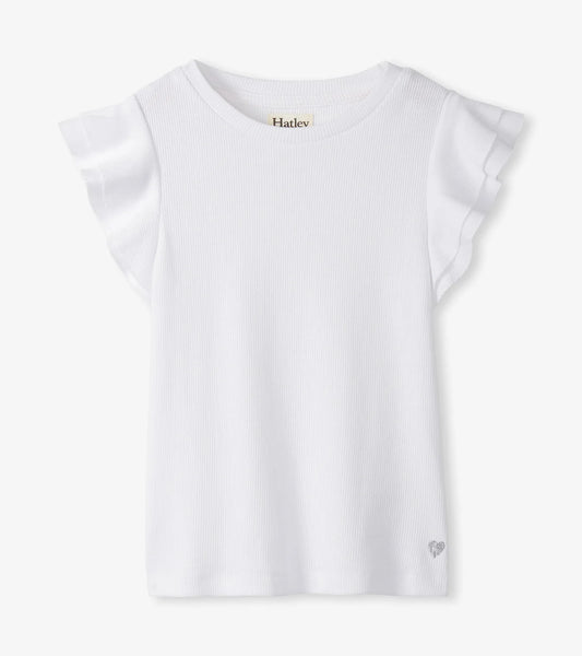 Hatley White Ruffle Tank - Kids on King