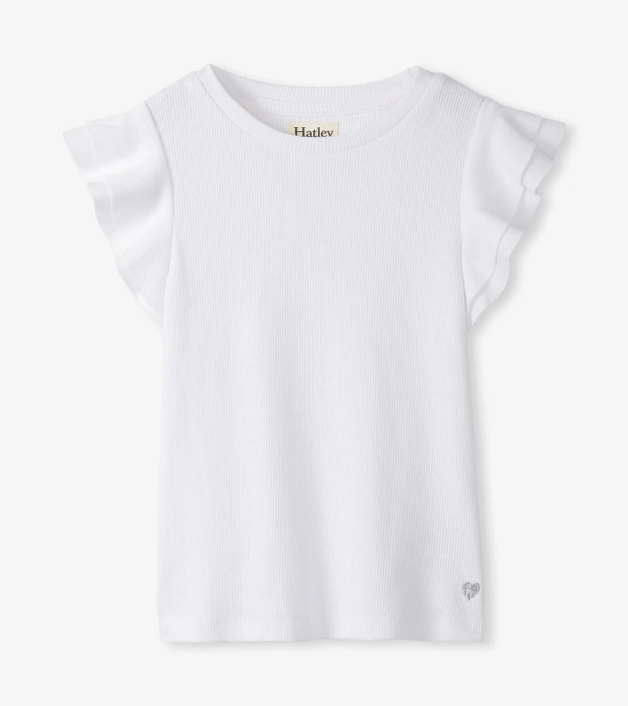 Hatley White Ruffle Tank - Kids on King