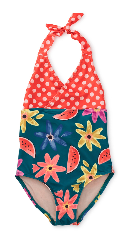 Tea Girls Halter Top One Piece Swimsuit – Kids on King