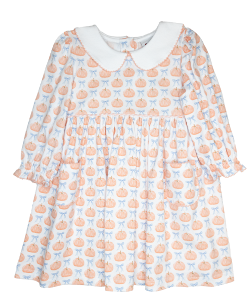 Delaney Girls Pumpkin Long Sleeve Dress Delaney Girls Pumpkin Long Sleeve Dress