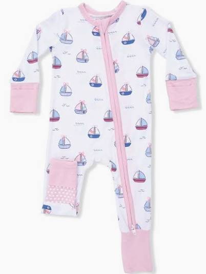 Angel Dear Pink Sailboat Convertible Romper - Kids on King