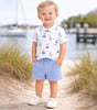 Angel Dear Bubbly Sailboats Polo with Casual Short - Kids on King