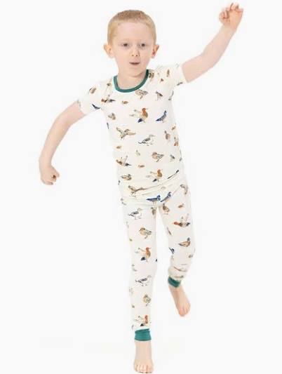Angel Dear 2 PC Short Sleeve Loungewear Set in Duck print - Kids on King