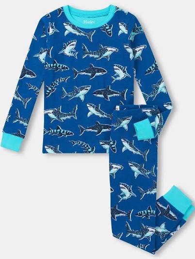 Hatley Patterned Sharks Cotton Pajama Set - Kids on King