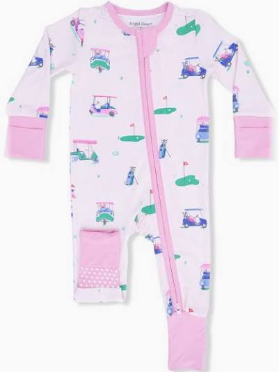 Angel Dear Girl's Convertible Romper in Pink Golf vintage - Kids on King