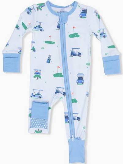 Angel Dear Boy's Convertible Romper in Blue Vintage Golf - Kids on King