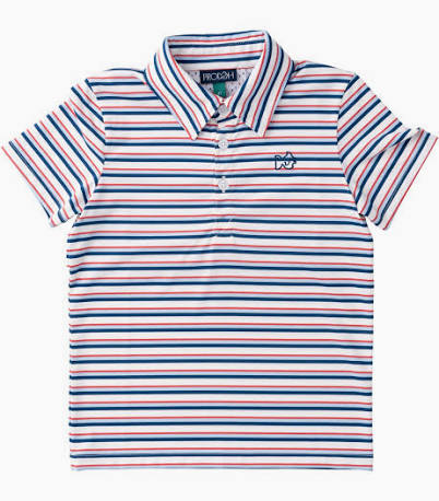 Prodoh Pro Performance Polo in Independence Day Stripe - Kids on King