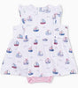 Angel Dear Pink Sailboat Ruffle Bodysuit Dress - Kids on King