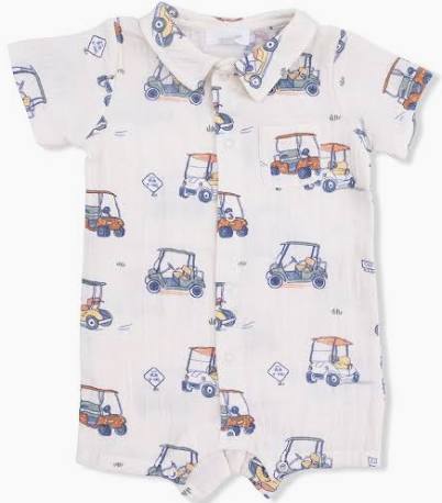 Angel Dear Baby Boy Polo Shortie in Zomming Golf Carts - Kids on King