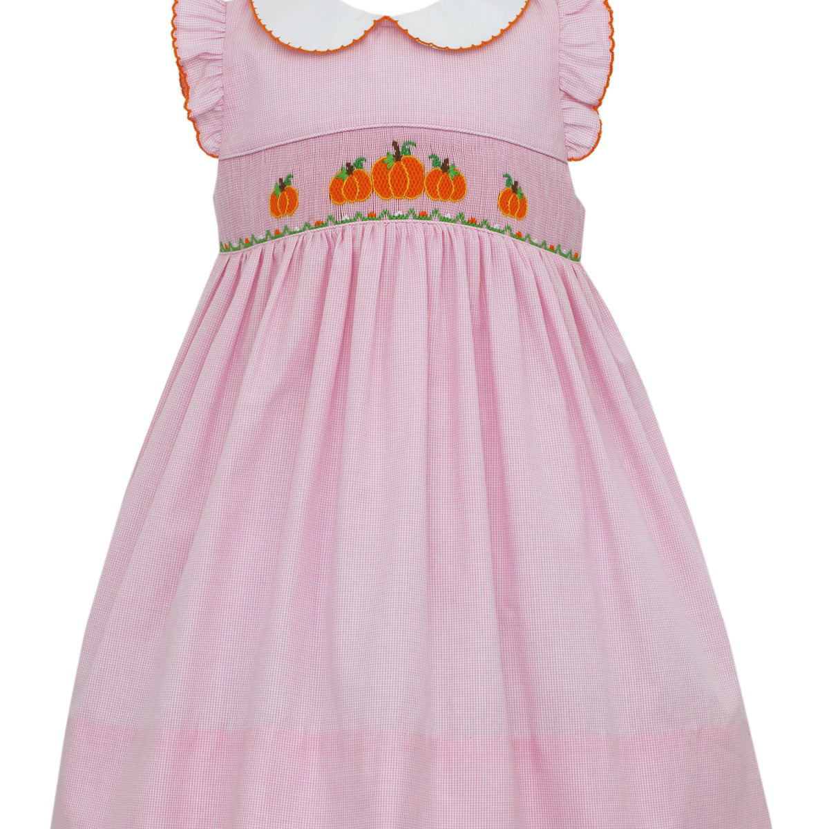 Petit Bebe Pink Smocked Pumpkins Dress Petit Bebe Pink Smocked Pumpkins Dress