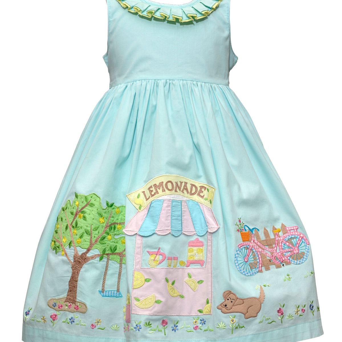 kids cotton dress The Lemonade Stand Tie Back – Kids on King Color:Green Dress Fancy Dual Color Attached quality like the good Chino Pants