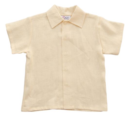 Toddler ivory short sleeve dress best sale shirt