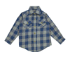 E Land Blue And Gray Flannel Shirt - Kids on King