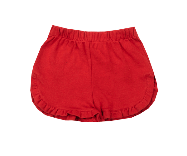 Vive La Fete Red Knit Ruffle Shorts