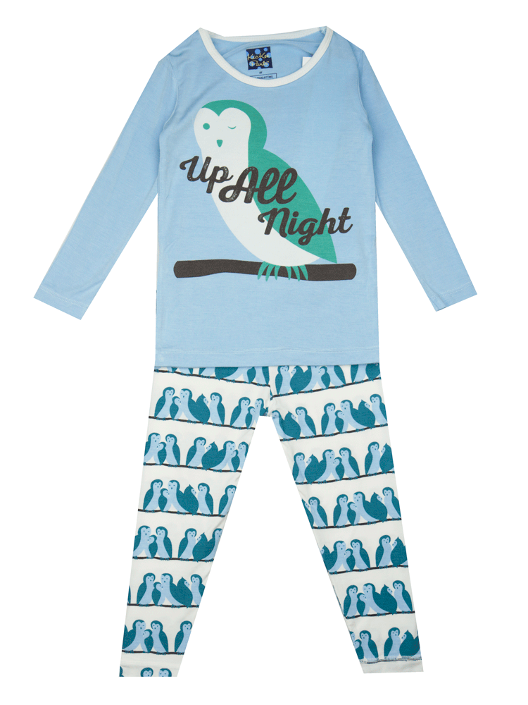Kickee Pants Snowy Owls Pajama Set