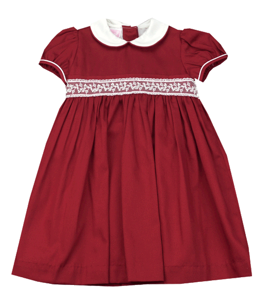 red dress with white peter pan collar Oudiya Kids Vintage Red Long Sleeve T-Shirt Dress with Peter Pan Collar for girls 4-13 Years, Girl's, Size: 12-13Y