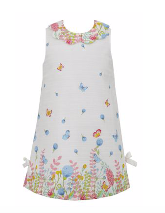 Claire & Charlie- A-Line Garden Print Dress with Scalloped Collar Claire & Charlie- A-Line Garden Print Dress with Scalloped Collar