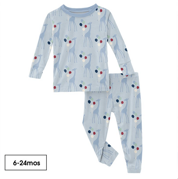 Kickee Pants Illusion Blue Balloon Giraffe Pajama Set – Kids on King