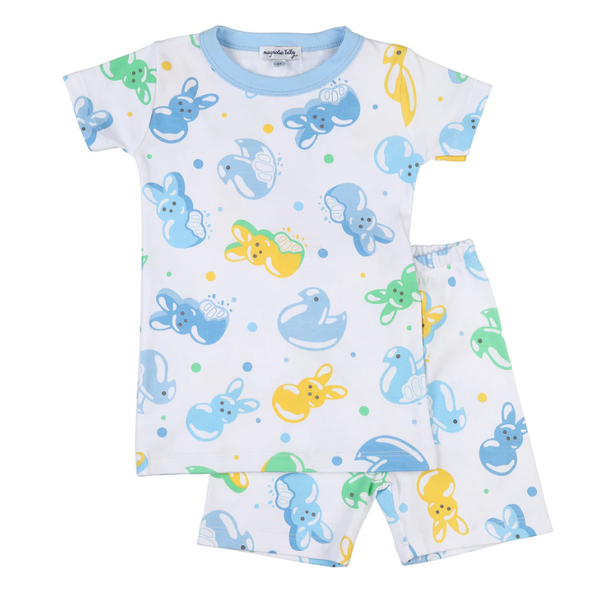 Magnolia Baby Blue Peeps Short Pajamas Set Kids on King